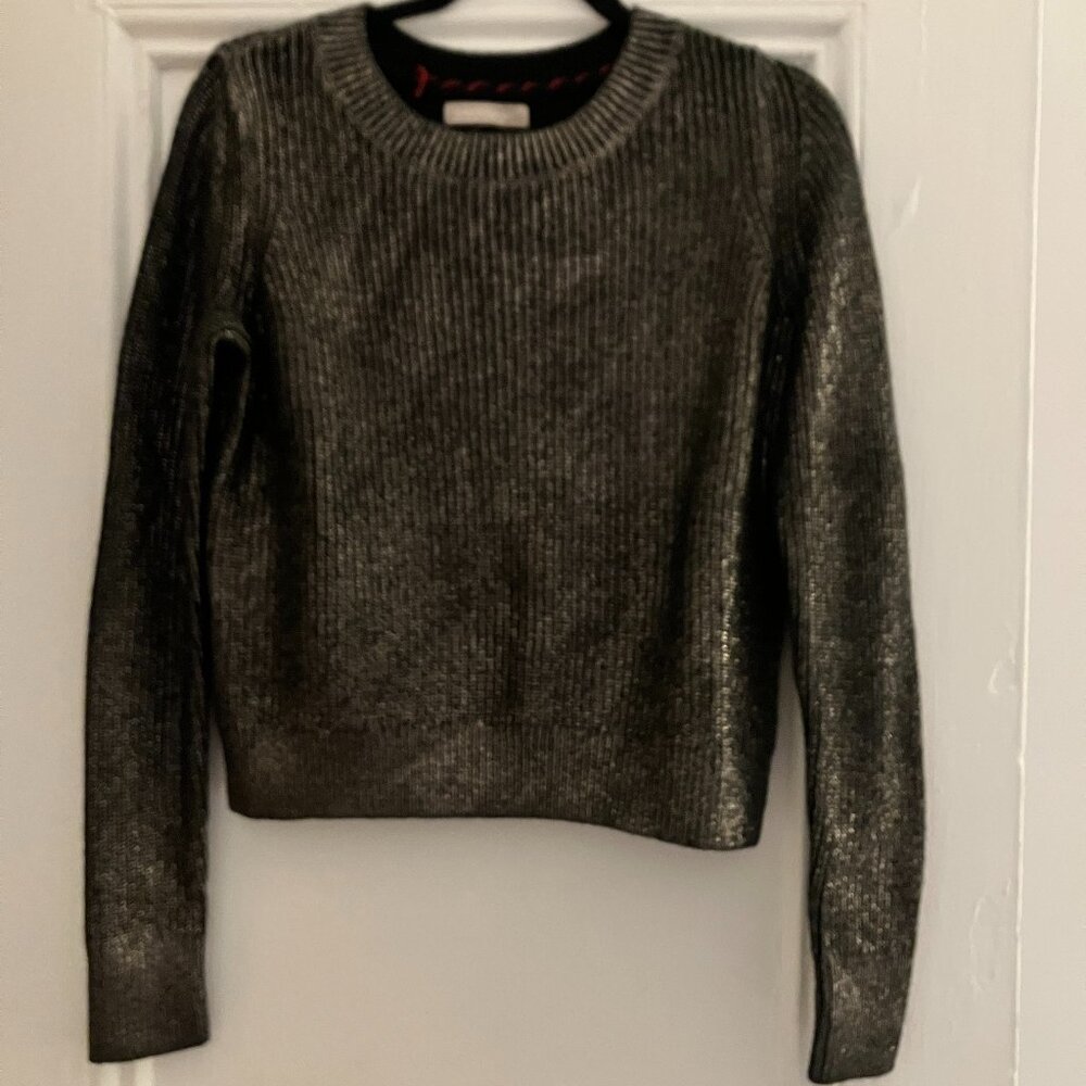 Banana Republic HERT LONG SLEEVE CROPPED FOIL SWEATER